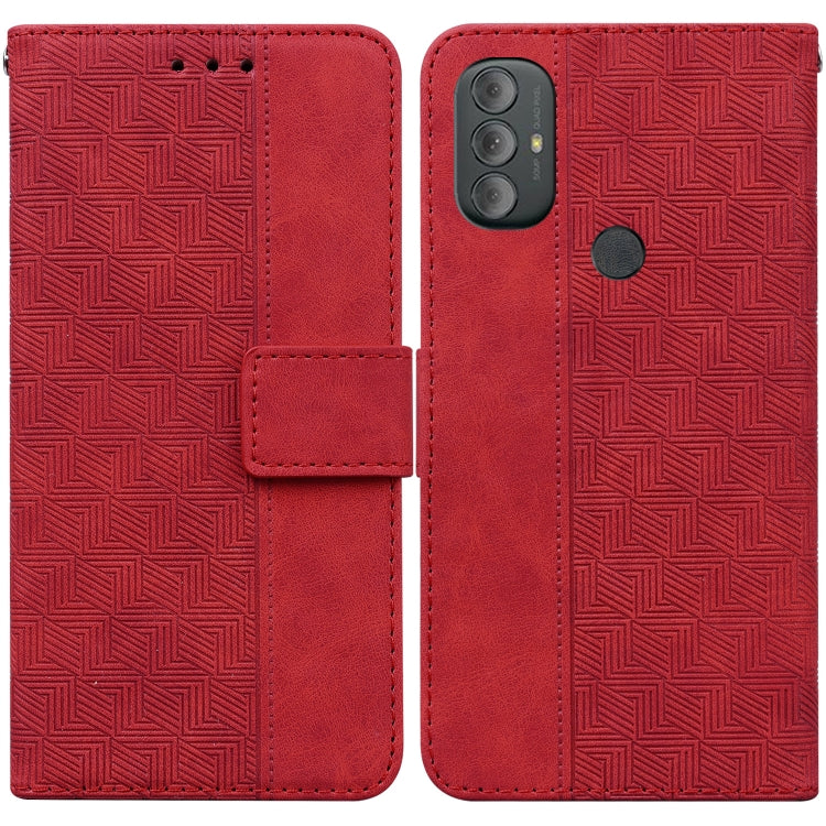 For Motorola Moto G Power 2022 Geometric Embossed Leather Phone Case