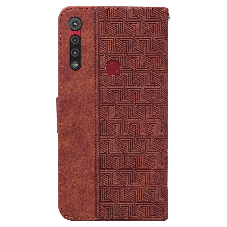 For Motorola Moto G8 Play / One Macro Geometric Embossed Leather Phone Case