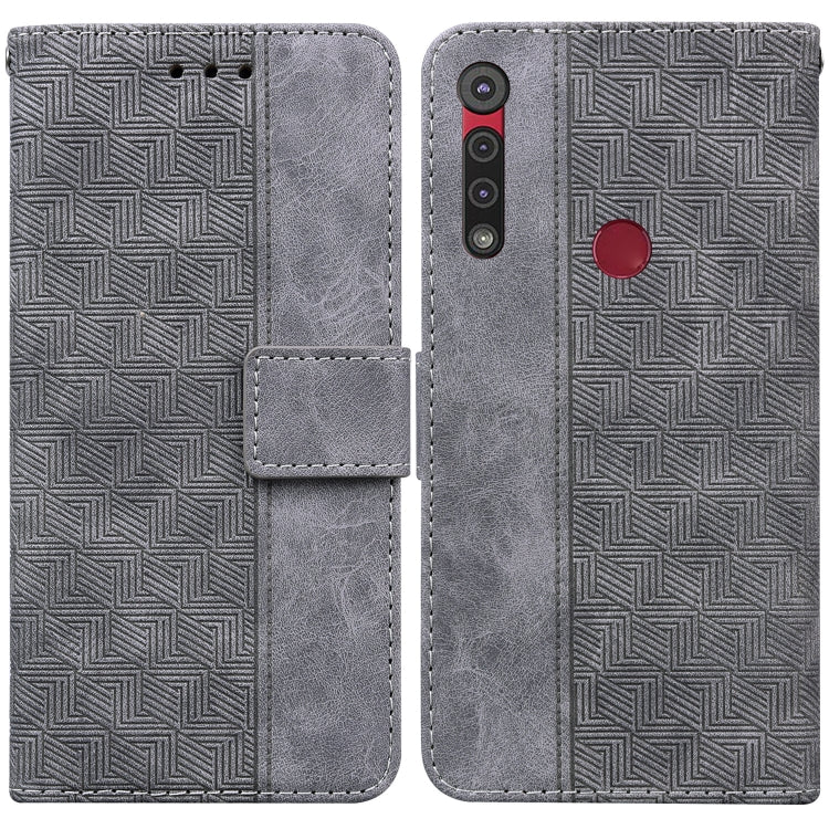 For Motorola Moto G8 Play / One Macro Geometric Embossed Leather Phone Case
