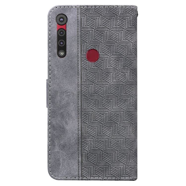 For Motorola Moto G8 Play / One Macro Geometric Embossed Leather Phone Case