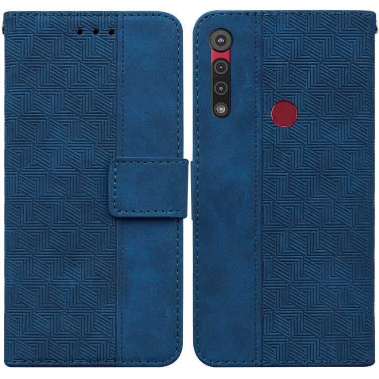 For Motorola Moto G8 Play / One Macro Geometric Embossed Leather Phone Case