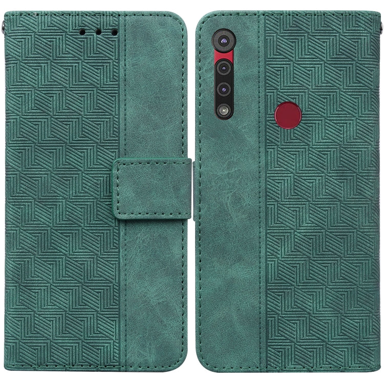 For Motorola Moto G8 Play / One Macro Geometric Embossed Leather Phone Case