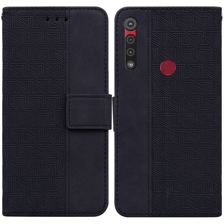 For Motorola Moto G8 Play / One Macro Geometric Embossed Leather Phone Case