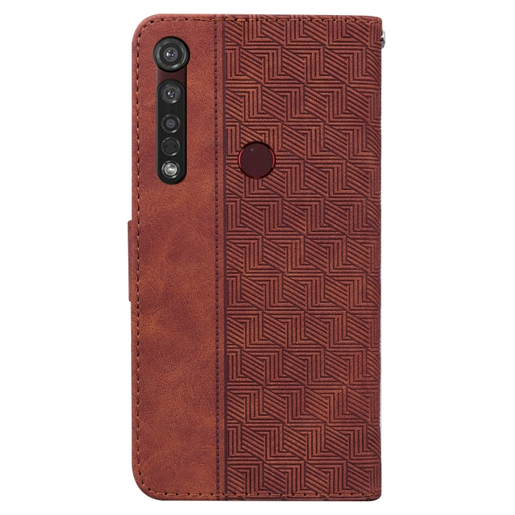 For Motorola Moto G8 Plus Geometric Embossed Leather Phone Case