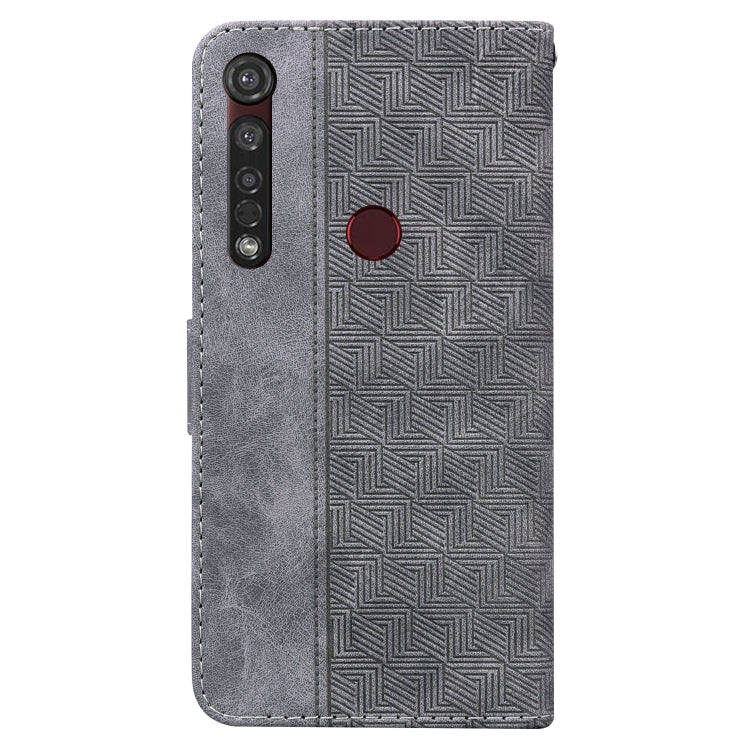 For Motorola Moto G8 Plus Geometric Embossed Leather Phone Case