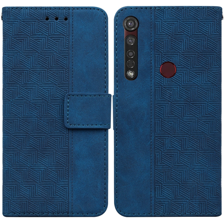 For Motorola Moto G8 Plus Geometric Embossed Leather Phone Case