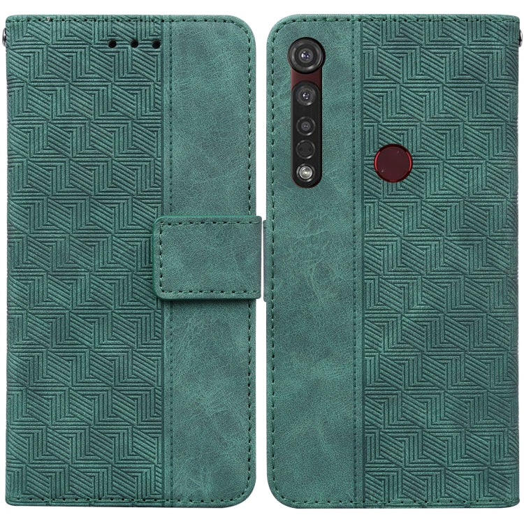 For Motorola Moto G8 Plus Geometric Embossed Leather Phone Case