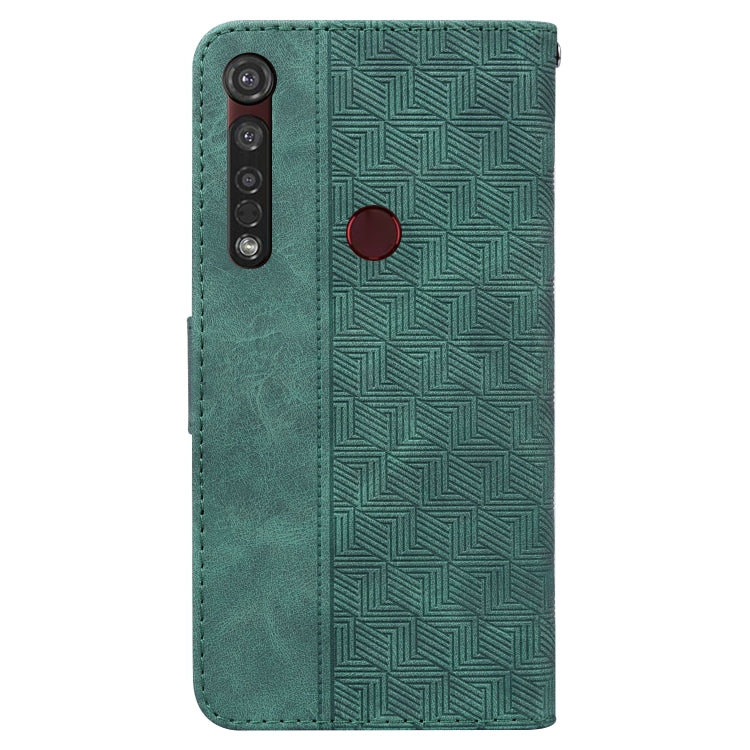 For Motorola Moto G8 Plus Geometric Embossed Leather Phone Case