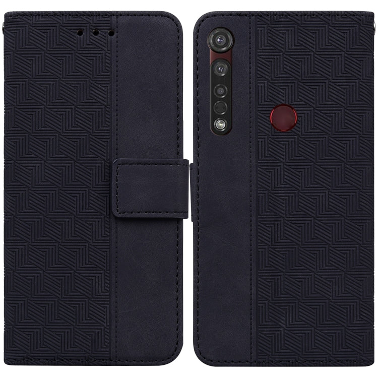 For Motorola Moto G8 Plus Geometric Embossed Leather Phone Case