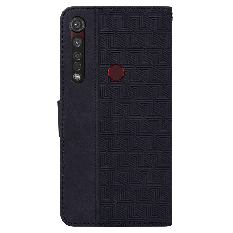 For Motorola Moto G8 Plus Geometric Embossed Leather Phone Case