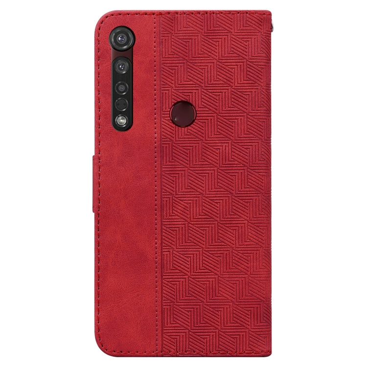 For Motorola Moto G8 Plus Geometric Embossed Leather Phone Case