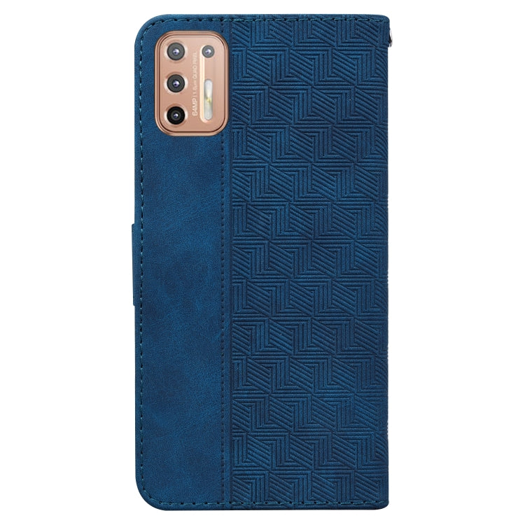 For Motorola Moto G9 Plus Geometric Embossed Leather Phone Case
