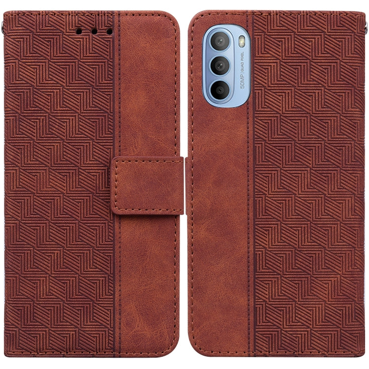 For Motorola Moto G31 / G41 Geometric Embossed Leather Phone Case