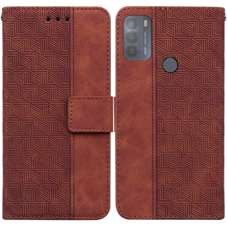 For Motorola Moto G50 Geometric Embossed Leather Phone Case