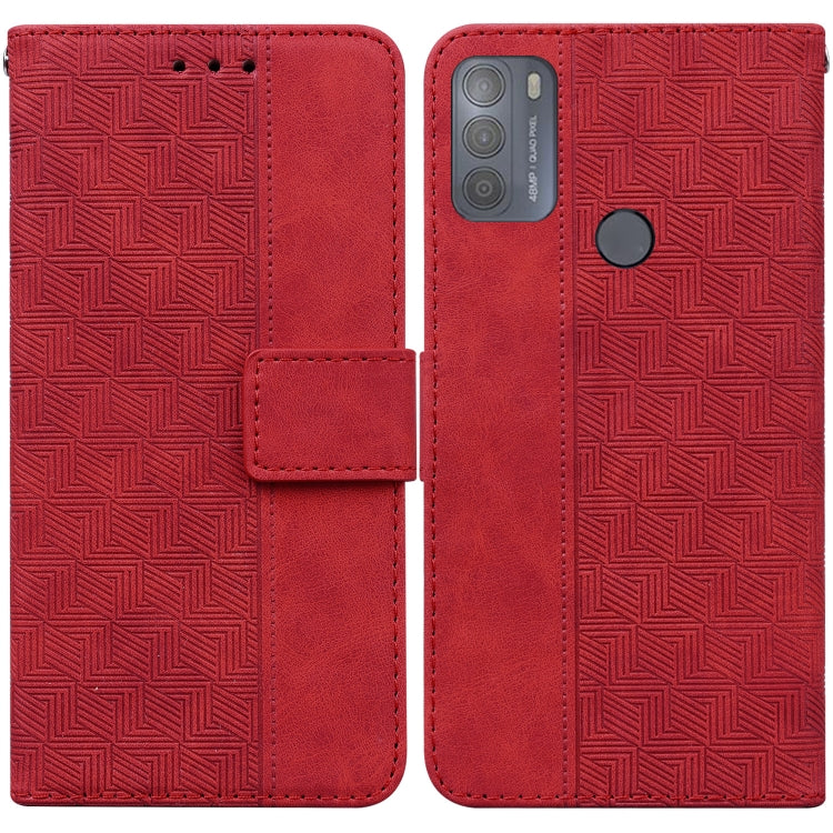 For Motorola Moto G50 Geometric Embossed Leather Phone Case