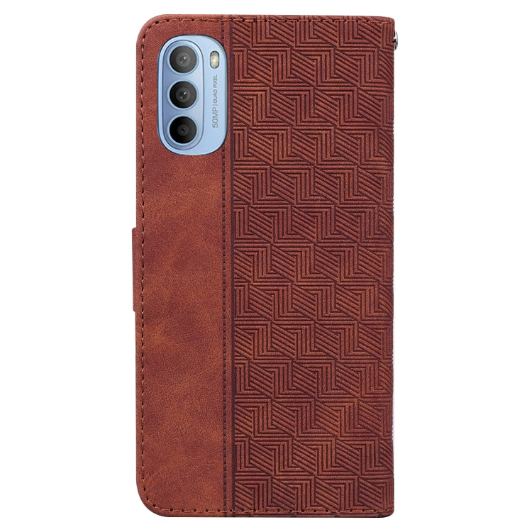 For Motorola Moto G51 Geometric Embossed Leather Phone Case