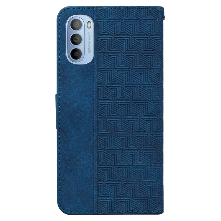 For Motorola Moto G51 Geometric Embossed Leather Phone Case