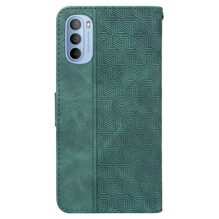 For Motorola Moto G51 Geometric Embossed Leather Phone Case