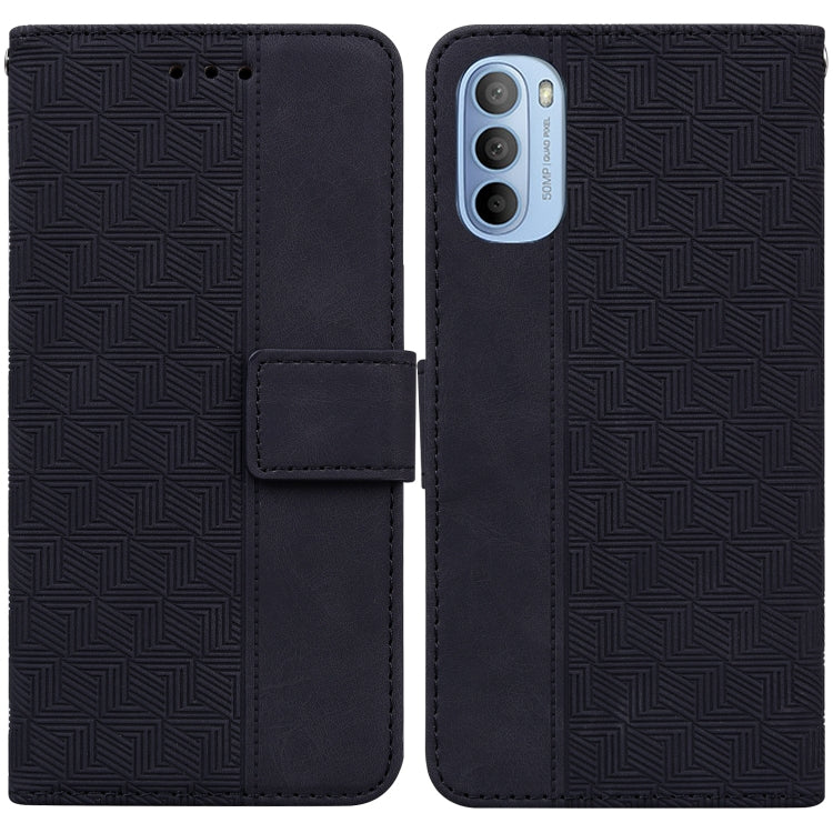 For Motorola Moto G51 Geometric Embossed Leather Phone Case