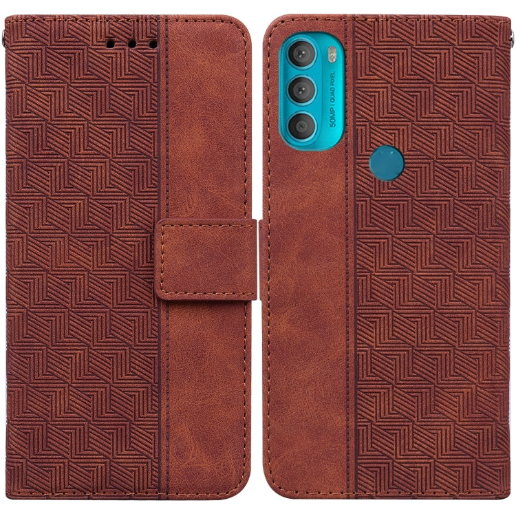 For Motorola Moto G71 Geometric Embossed Leather Phone Case