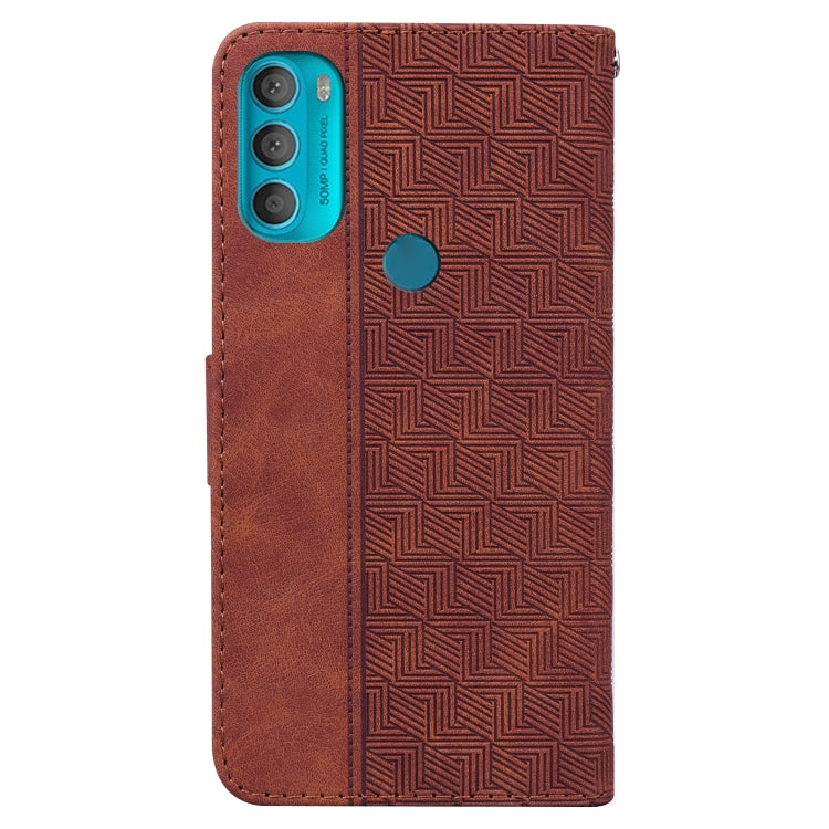 For Motorola Moto G71 Geometric Embossed Leather Phone Case