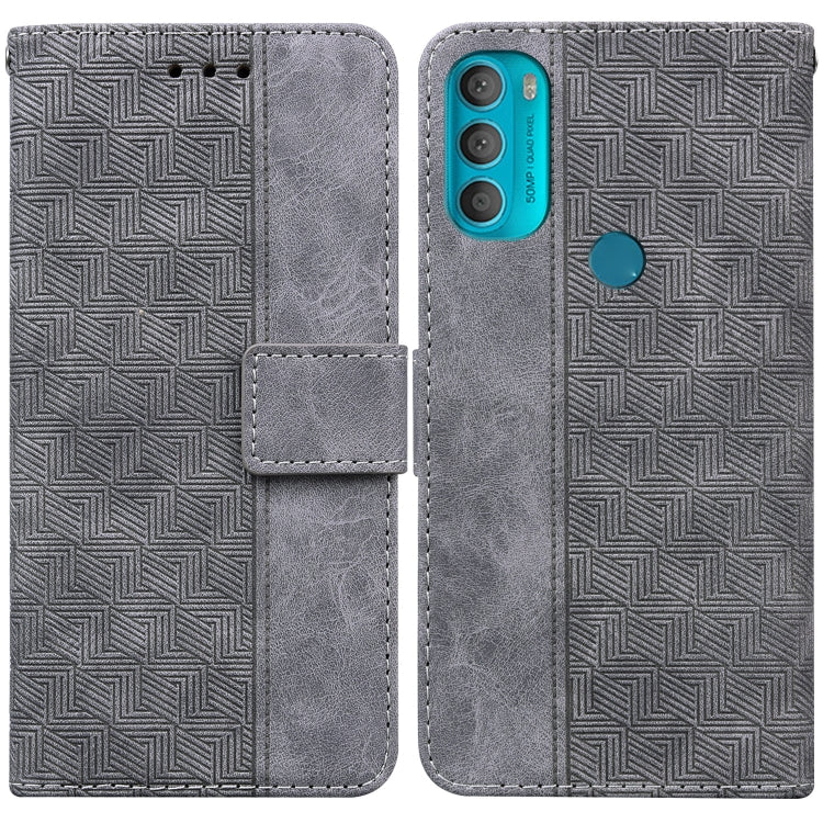 For Motorola Moto G71 Geometric Embossed Leather Phone Case