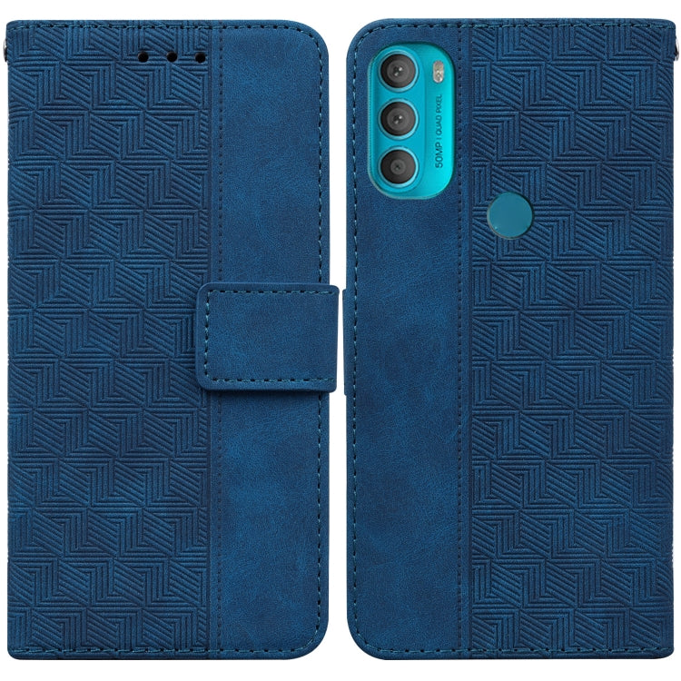 For Motorola Moto G71 Geometric Embossed Leather Phone Case