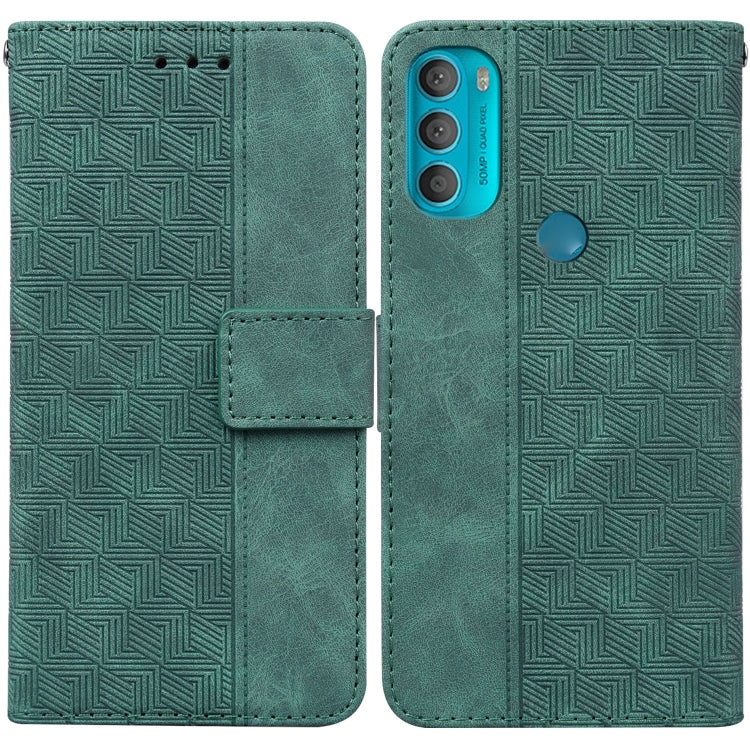 For Motorola Moto G71 Geometric Embossed Leather Phone Case
