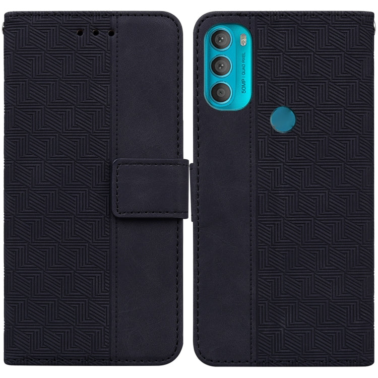 For Motorola Moto G71 Geometric Embossed Leather Phone Case