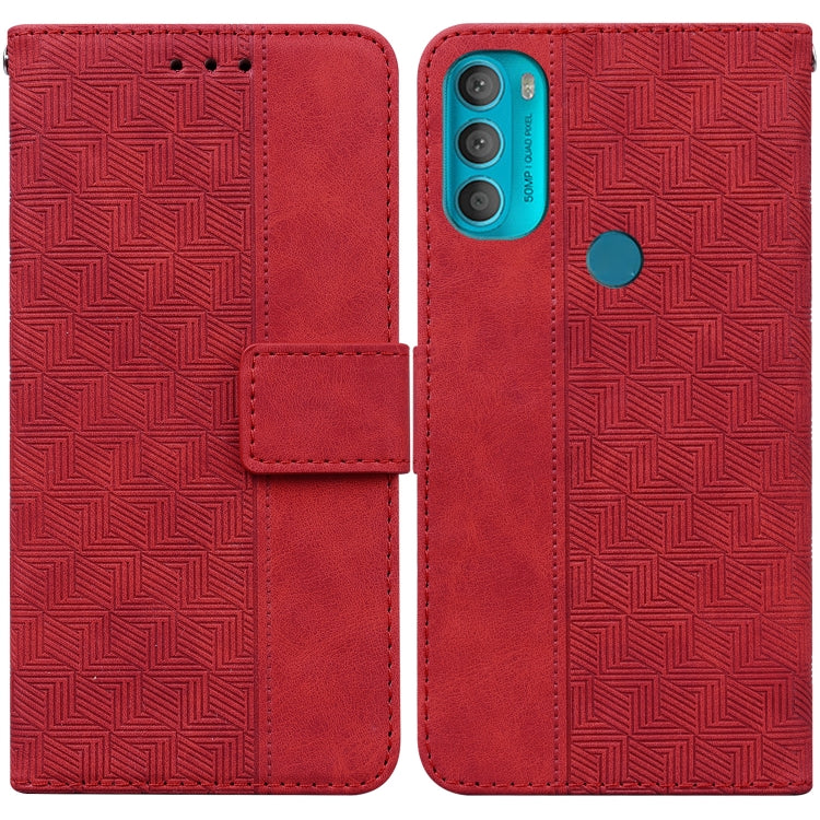For Motorola Moto G71 Geometric Embossed Leather Phone Case