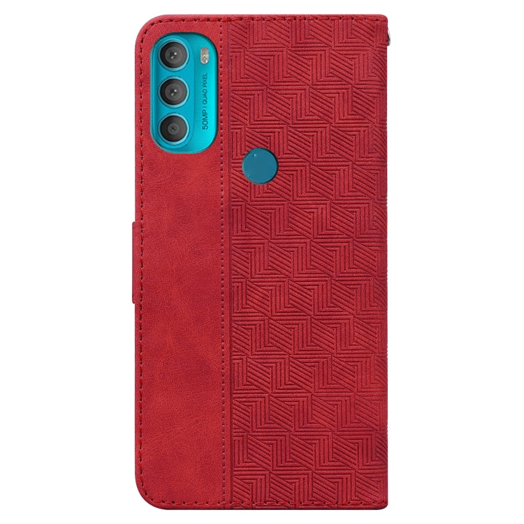 For Motorola Moto G71 Geometric Embossed Leather Phone Case