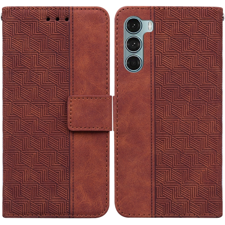 For Motorola Moto G200 5G / Edge S30 Geometric Embossed Leather Phone Case
