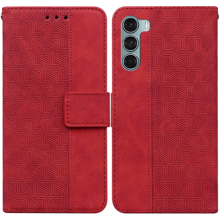 For Motorola Moto G200 5G / Edge S30 Geometric Embossed Leather Phone Case