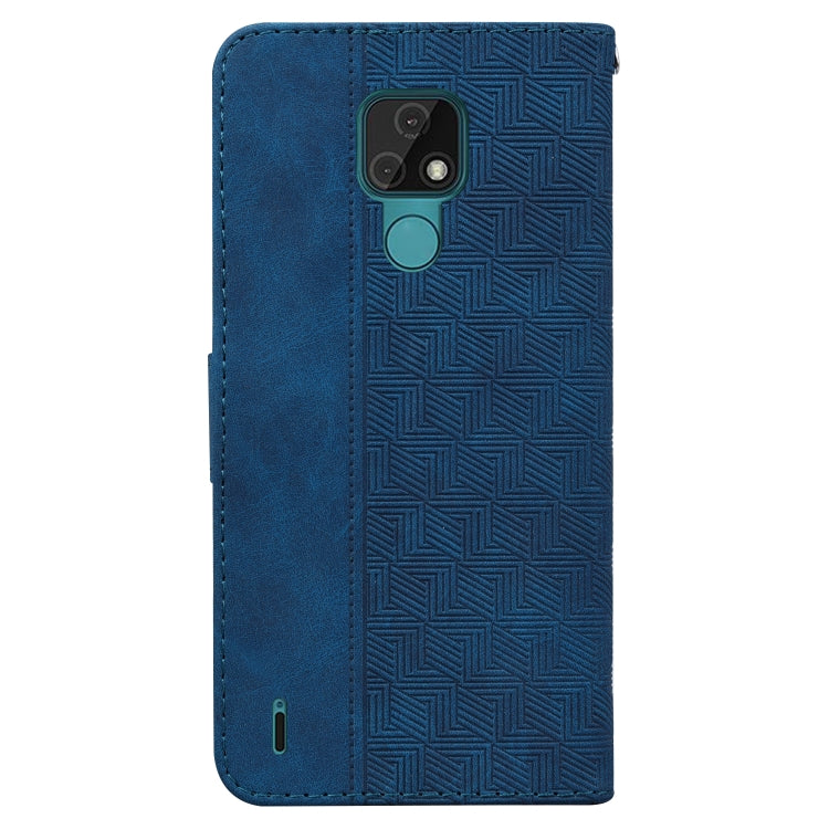 For Motorola Moto E7 Geometric Embossed Leather Phone Case
