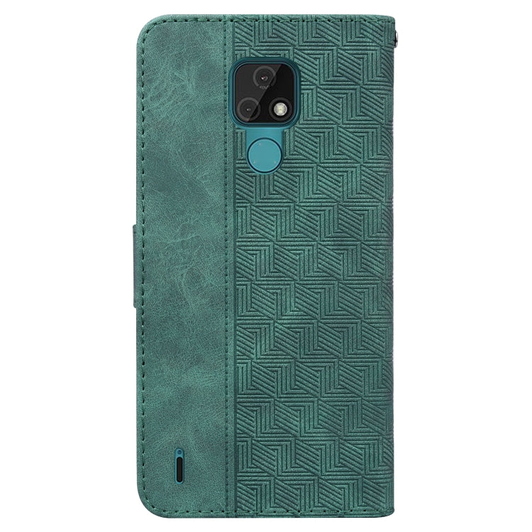 For Motorola Moto E7 Geometric Embossed Leather Phone Case