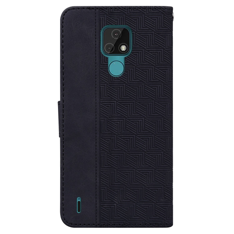 For Motorola Moto E7 Geometric Embossed Leather Phone Case