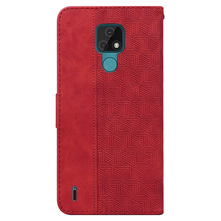For Motorola Moto E7 Geometric Embossed Leather Phone Case