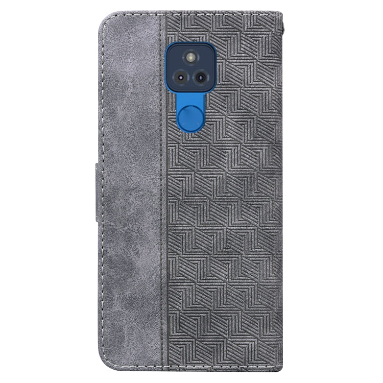 For Motorola Moto G Play 2021 Geometric Embossed Leather Phone Case