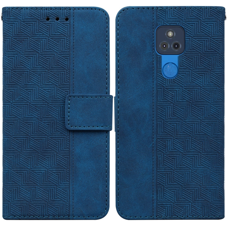 For Motorola Moto G Play 2021 Geometric Embossed Leather Phone Case
