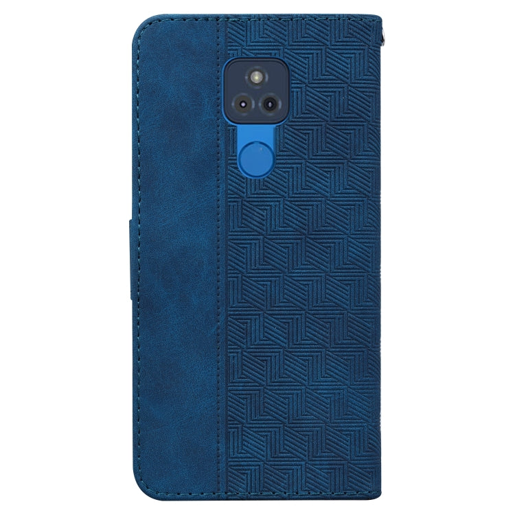 For Motorola Moto G Play 2021 Geometric Embossed Leather Phone Case