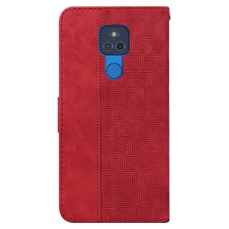 For Motorola Moto G Play 2021 Geometric Embossed Leather Phone Case