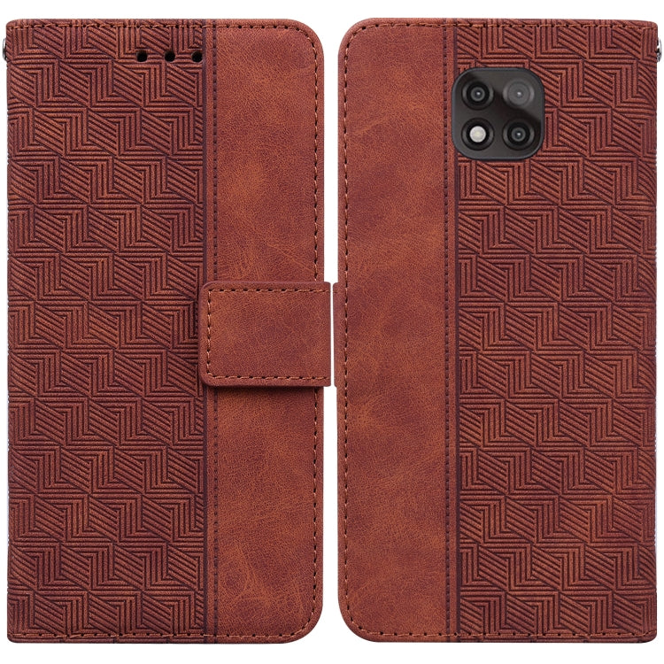 For Motorola Moto G Power 2021 Geometric Embossed Leather Phone Case