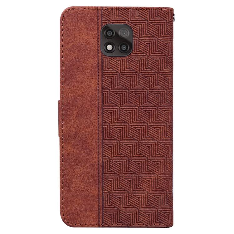 For Motorola Moto G Power 2021 Geometric Embossed Leather Phone Case