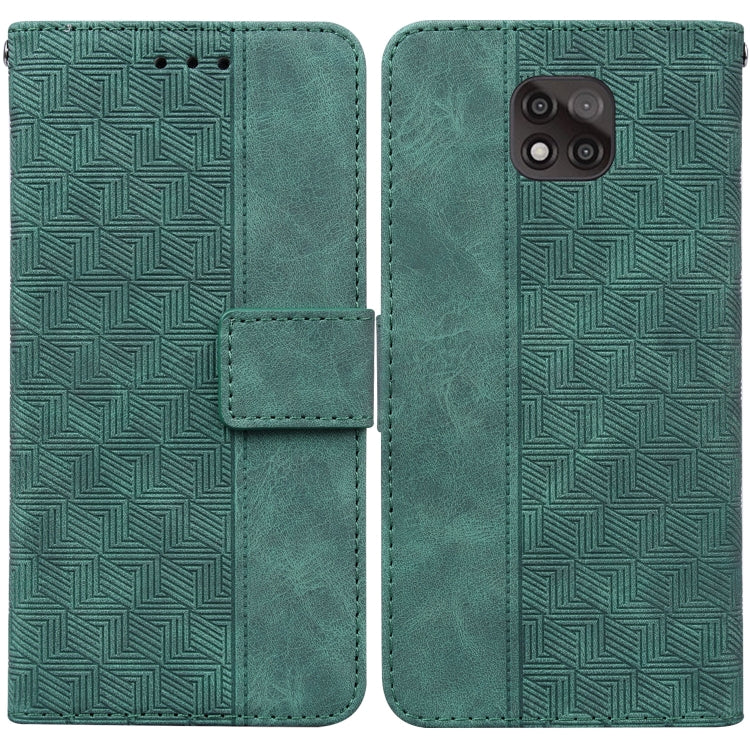 For Motorola Moto G Power 2021 Geometric Embossed Leather Phone Case