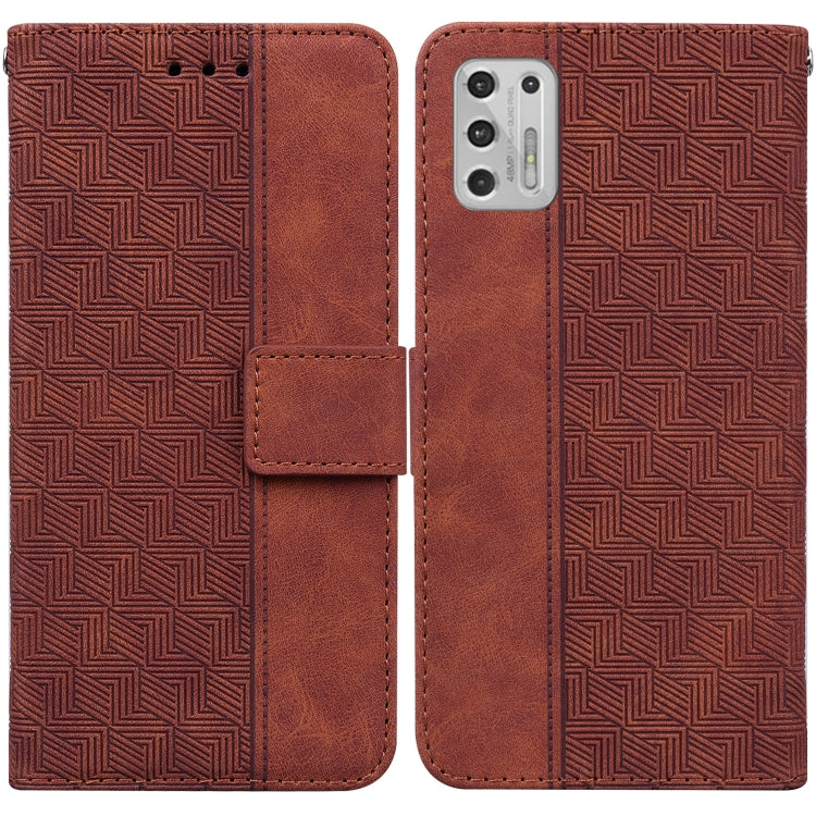 For Motorola Moto G Stylus 2021 Geometric Embossed Leather Phone Case