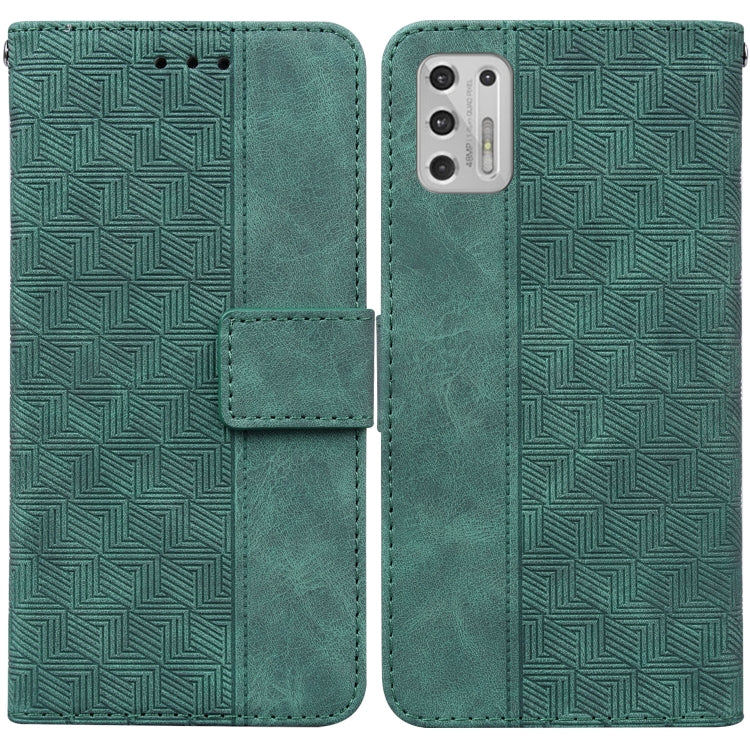 For Motorola Moto G Stylus 2021 Geometric Embossed Leather Phone Case