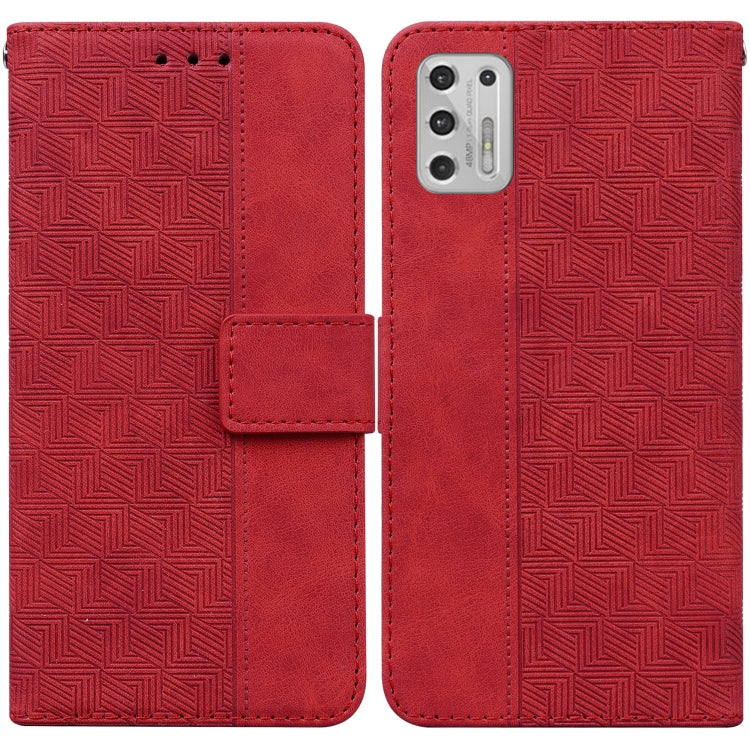 For Motorola Moto G Stylus 2021 Geometric Embossed Leather Phone Case
