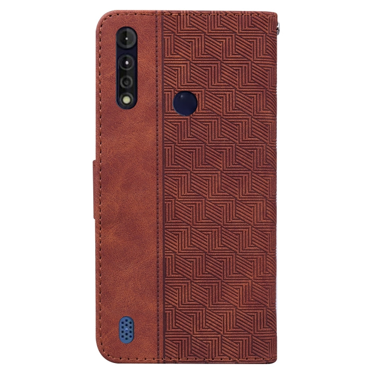 For Motorola Moto G8 Power Lite Geometric Embossed Leather Phone Case