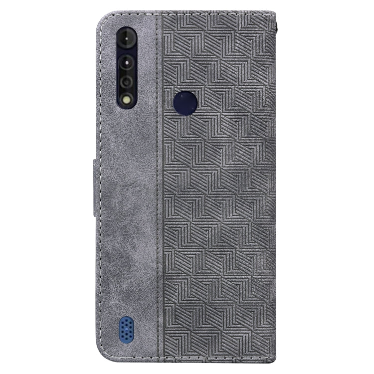 For Motorola Moto G8 Power Lite Geometric Embossed Leather Phone Case