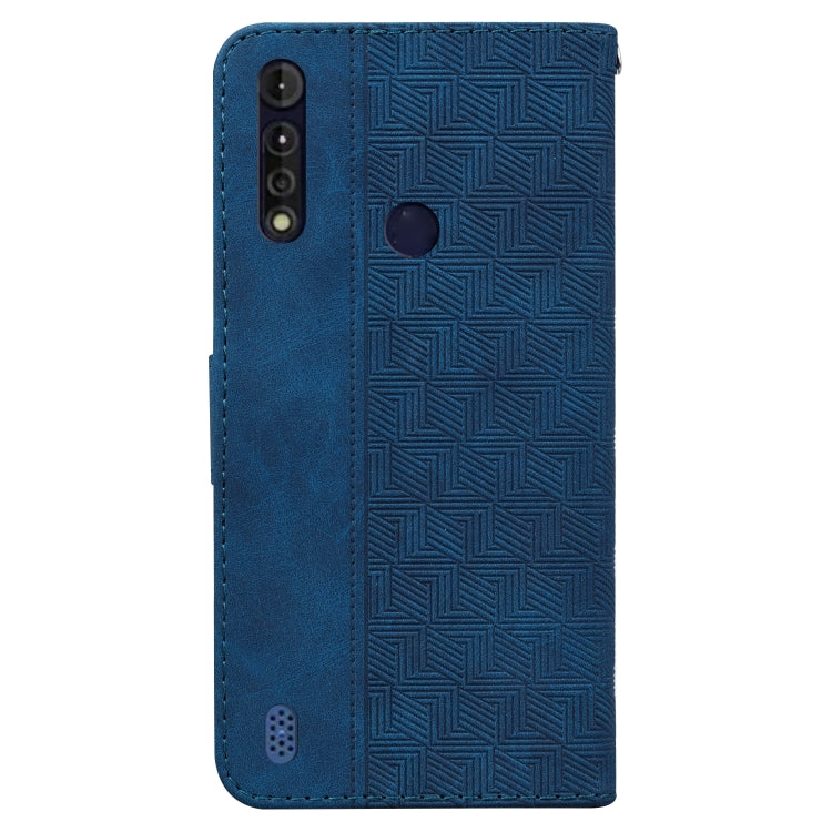 For Motorola Moto G8 Power Lite Geometric Embossed Leather Phone Case